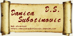 Danica Subotinović vizit kartica